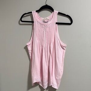 Free People Soft Pink Pleated Tank Top Oversized